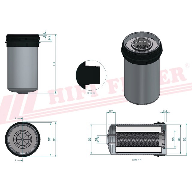Filtre A Gasoil Separateur D'eau SN 40670 Hifi Filter référence fournisseur HIFSN40670